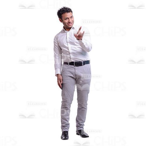 Smiling Flirting Businessman With The Handy Cutout Photo-0