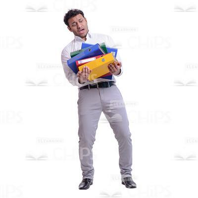 Businessman Frightfully Looking At The Folders Cutout Photo-0