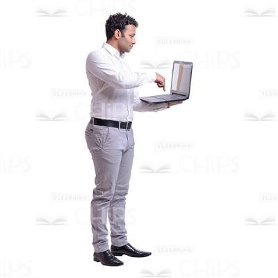 Typing Businessman With Laptop Cutout Photo-0