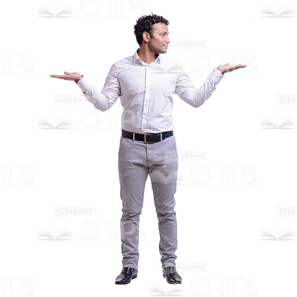Young Businessman With The Stretched Arms Looking Left Cutout Photo-0