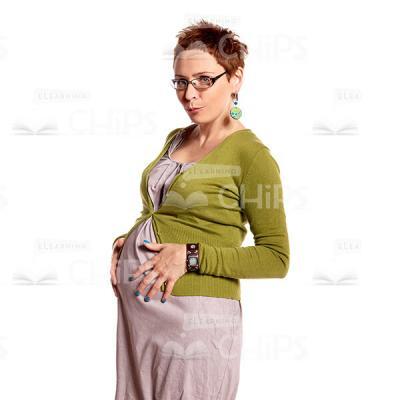 Handsome Pregnant Woman Standing Half-Turned Cutout Picture-0