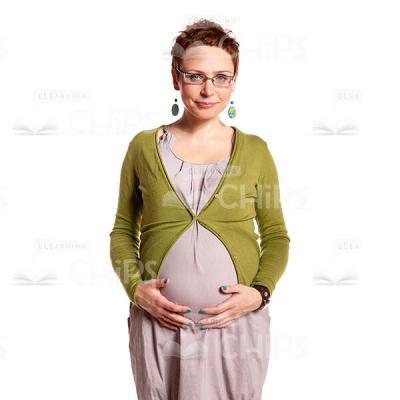 Nice Pregnant Lady With Hands On Tummy Cutout Picture-0