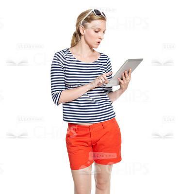 Pretty Young Girl Using Tablet Cutout Picture-0