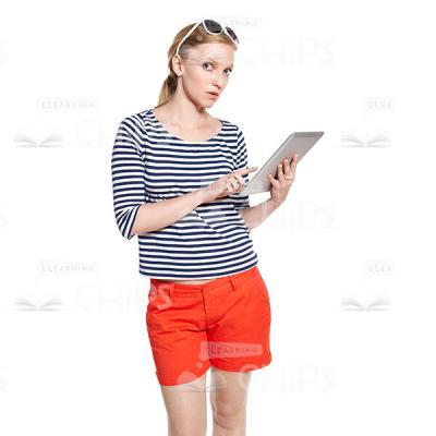 Open-Eyed Young Girl With iPad Cutout Picture-0