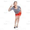 Amazed Young Woman Showing Thumb Up Gesture Cutout Picture-0
