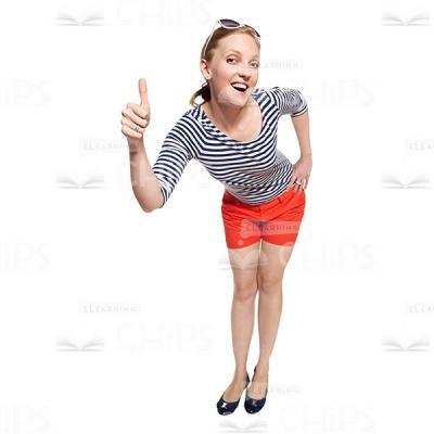 Satisfied Woman Showing Her Thumb Up Cutout Photo-0