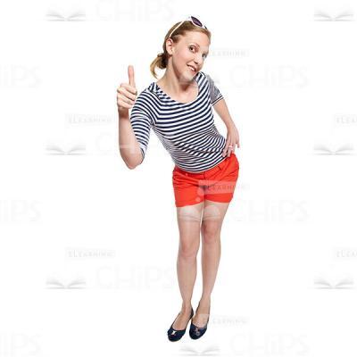 Cutout Photo Of Handsome Young Woman Making Thumbs Up Gesture-0