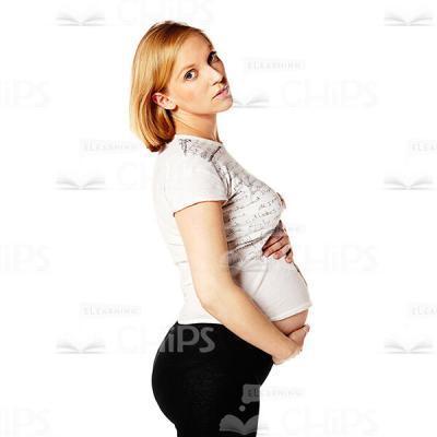 Cutout Photo Of Pregnant Young Woman Side View-0