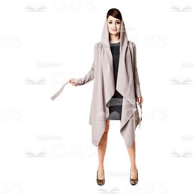 Handsome Cutout Woman Raising Her Right Hand Up-0