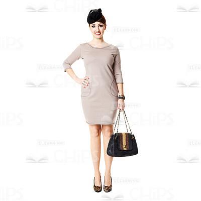 Smiling Lady Holding Hand Bag Cutout Photo-0