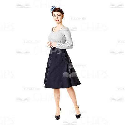 Half-Turned Glad Woman Cutout Picture-0