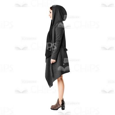 Side View Of Cutout Young Woman Wearing Hood-0