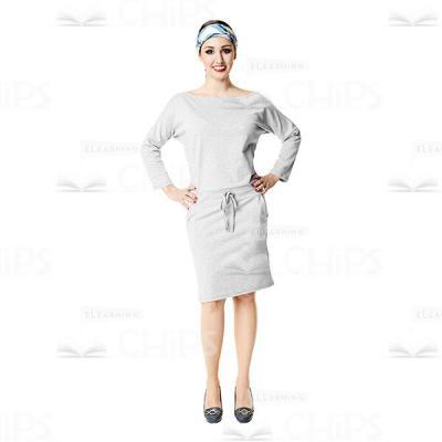 Smiling Lady Holding Hands On Waist Cutout Photo-0