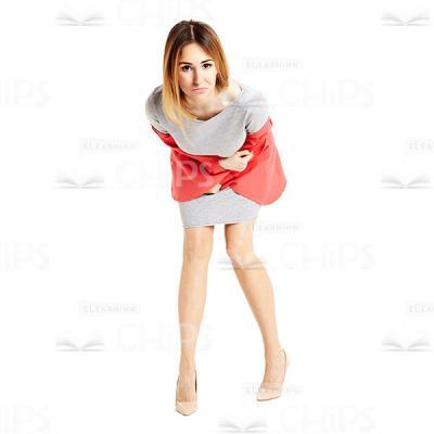 Cutout Image Of Focused Young Woman Leaning Forward-0
