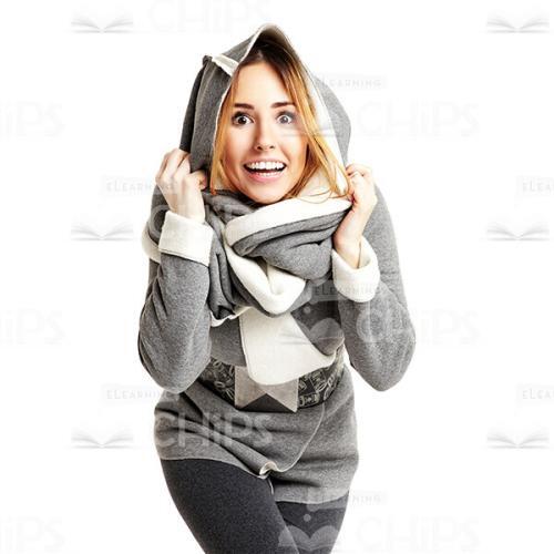 Cutout Image Of Excited Girl Taking Off Her Sweater-0