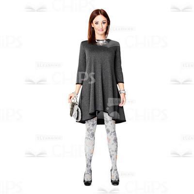 Cutout Image Of Evening Dressed Young Girl-0