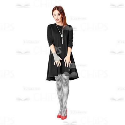 Cutout Image Of Young Woman Holding The Skirt Of Dress -0
