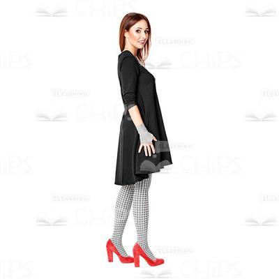 Cutout Image Profile View Of Young Woman In Black Dress-0
