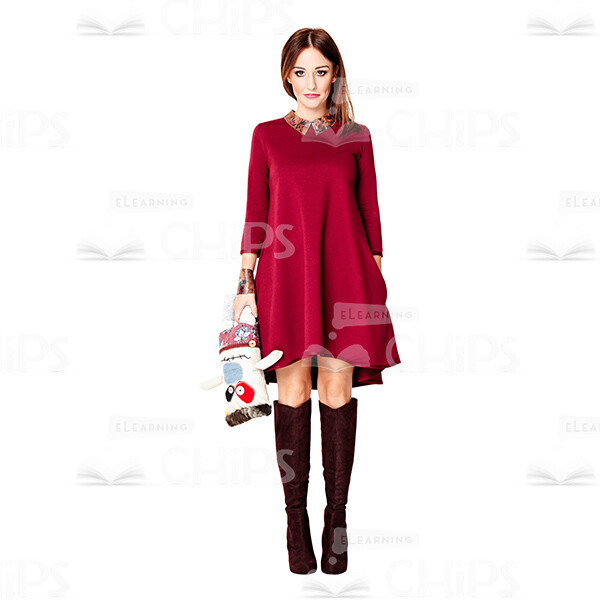 Cutout Photo of Pretty Young Woman In Red Dress -0 Cutout Photo of Pretty Young Woman In Red Dress -0