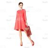 Cutout Image Of Young Laughing Girl In Red Dress -0