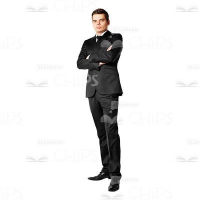 Serious Businessman Crossed Arms Cutout Photo-0