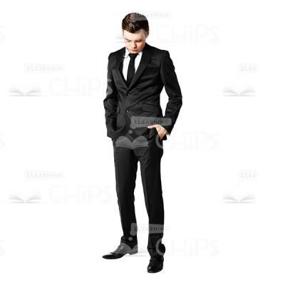 Young Businessman Looking Down Cutout Photo-0