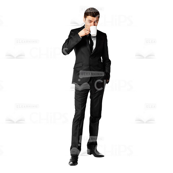 Young Businessman Drinking From The Cup Cutout Photo-0
