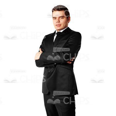 Standing In Closed Posture Young Man Looking At The Camera Cutout Photo-0