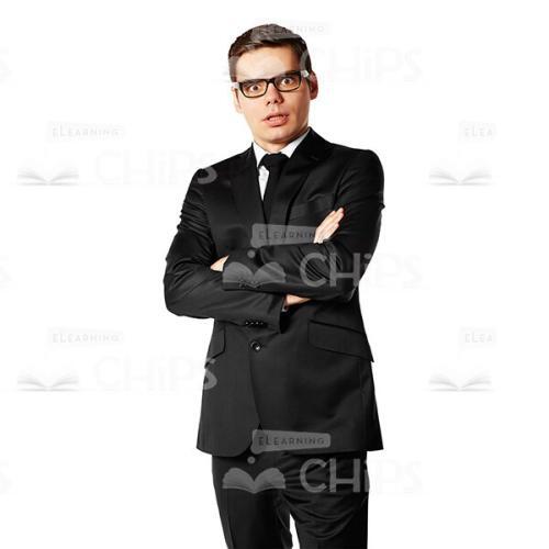 Astonished Young Man In Eyeglasses Cutout Photo-0