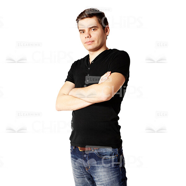 Serious Boy With Crossed Arms Cutout Photo-0