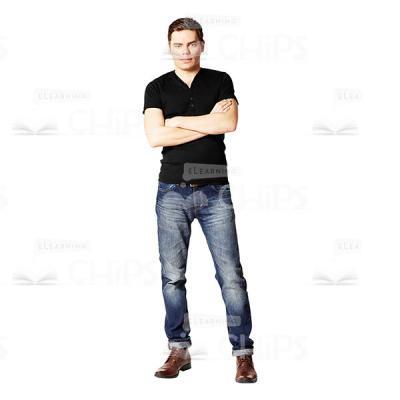 Serious Young Boy With Crossed Arms Cutout Photo-0