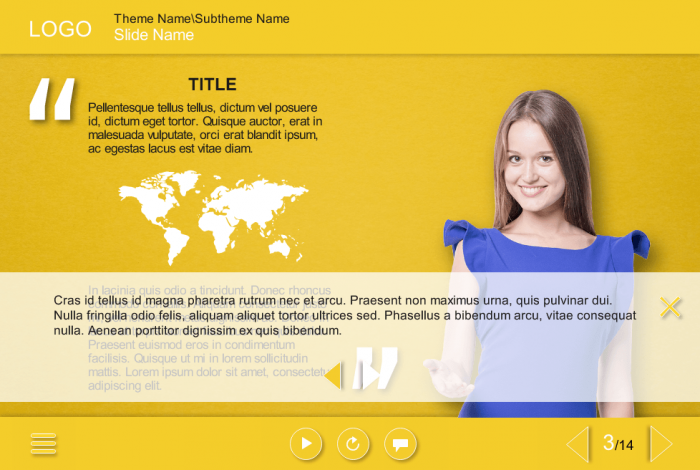 Cutout Woman with Closed Captions — Storyline Course Player