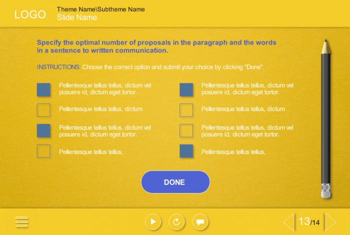 Multiple Choice Test — Storyline Course Player
