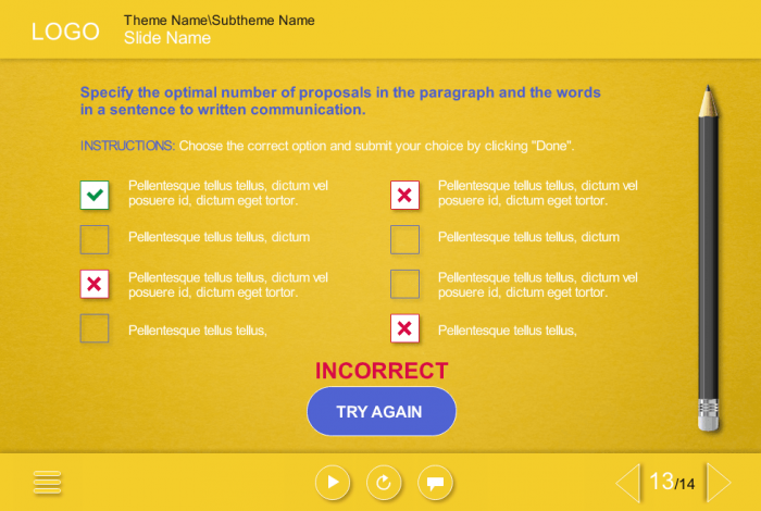 Multiple Choice Question — eLearning Storyline Template
