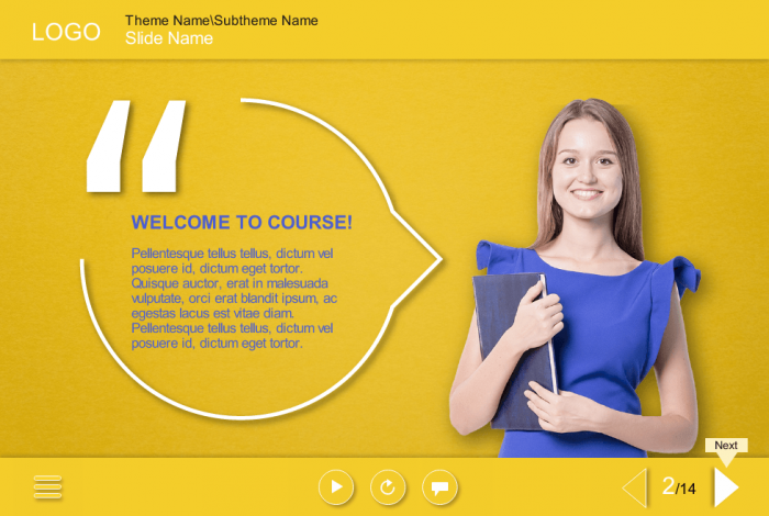 Cutout Lady With Callout — Storyline eLearning Template