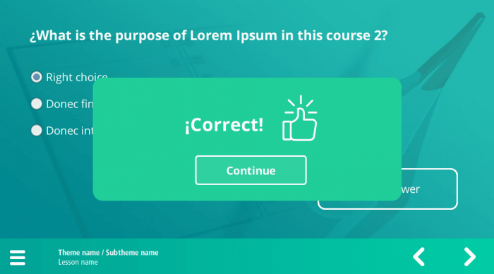Course Feedback Message — eLearning Storyline Template
