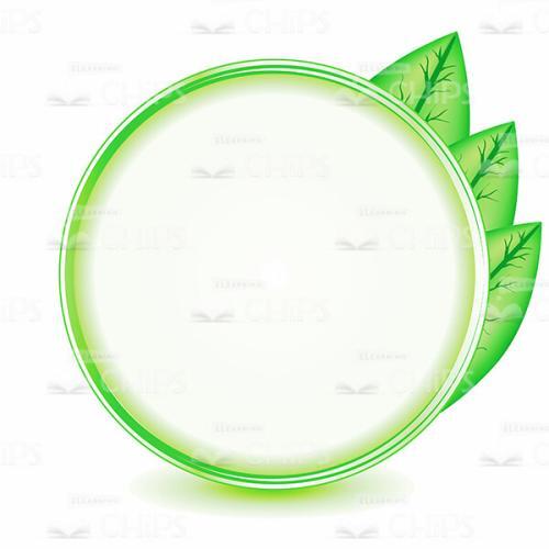 Circle With Green Leaves Vector Object-0