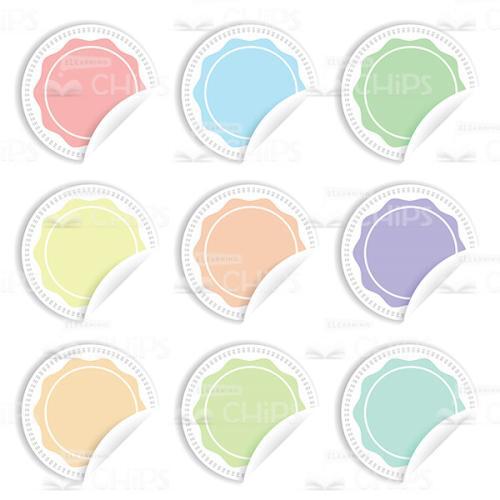 Colored Round Stickers With Bent Edge Vector Infographics-0