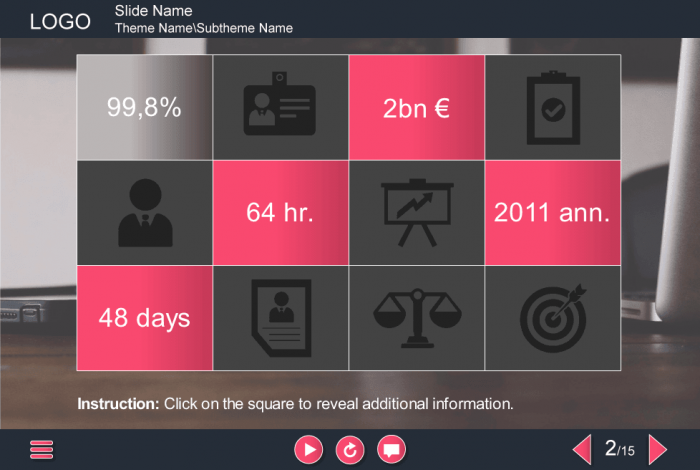 Clickable Grid — e Learning Storyline Templates