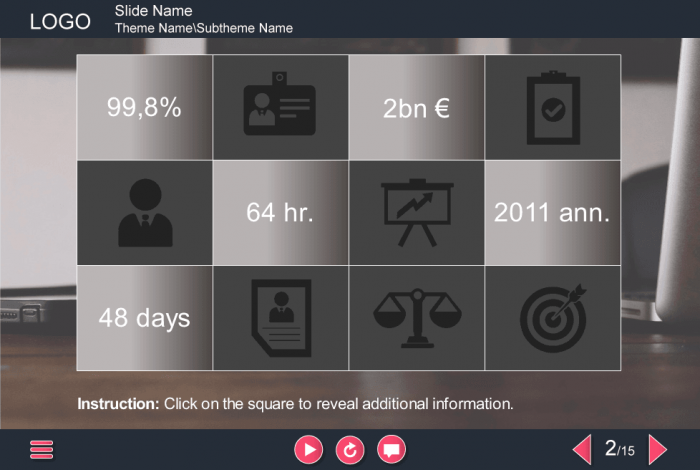 Viewed Items on Grid — Download eLearning Storyline Template