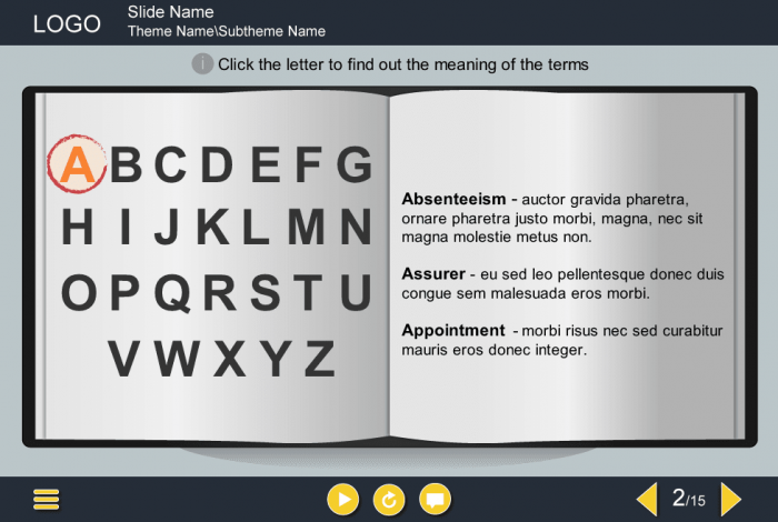 Clickable Letters — Download Articulate Storyline Templates