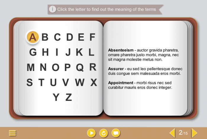 Clickable Letters — Download Articulate Storyline Templates