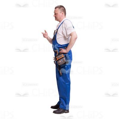 Cutout Picture of Middle-aged Worker Talking and Pointing-0