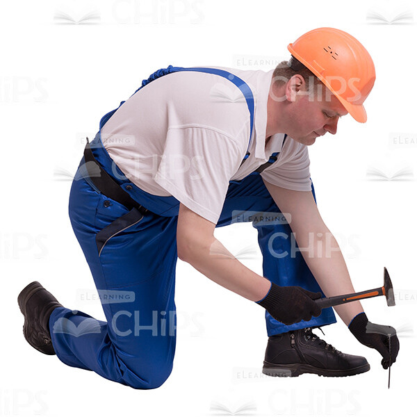 Middle-Aged Foreman Clogging Nail Cutout Photo-0