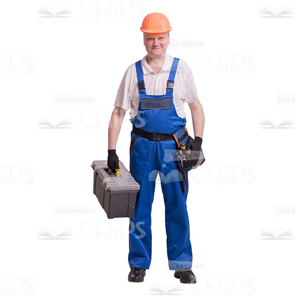 Happy Builder With Toolbox Cutout Photo-0