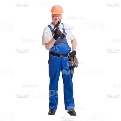 Excited Man With Cordless Drill Cutout Photo-0