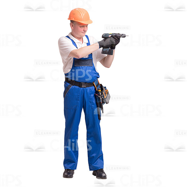 Repairman Using Cordless Drill Cutout Photo-0