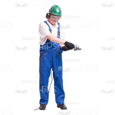 Concentrated Man Working With Grinder Cutout Picture-0