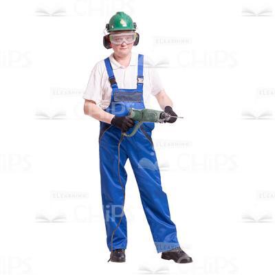 Worker Holding Impact Drill Cutout Picture-0