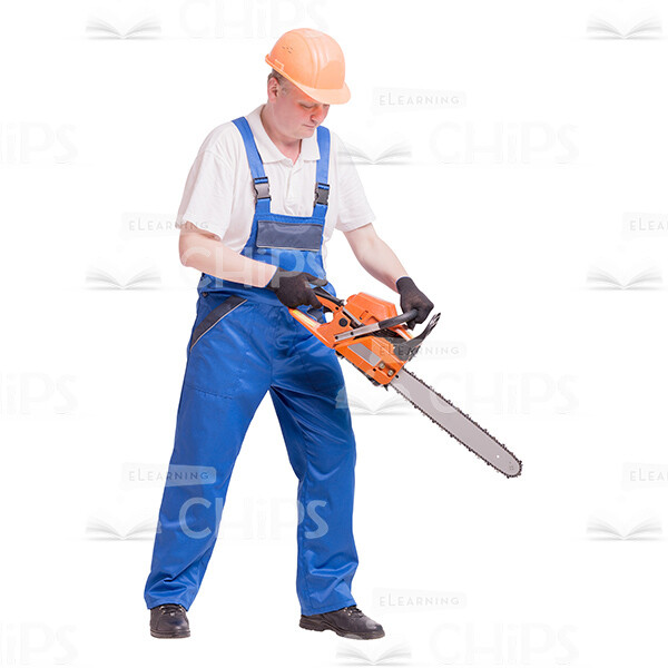 Half-Turned Builder Using Chainsaw Cutout Photo-0
